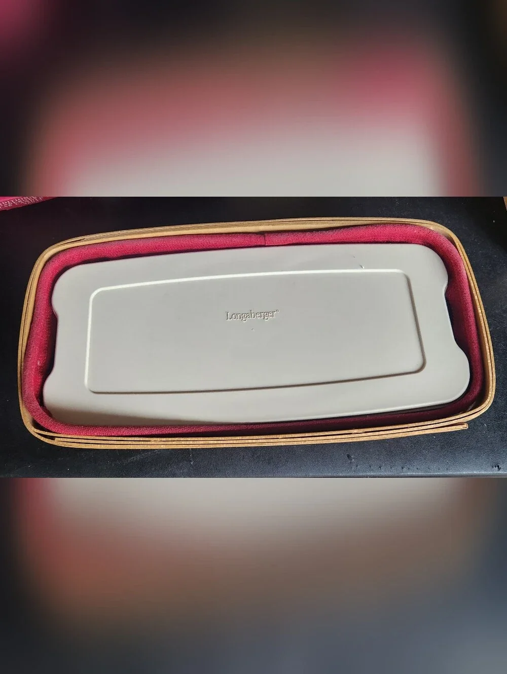 Longaberger Bread Basket w/Liner, Protector & Lid